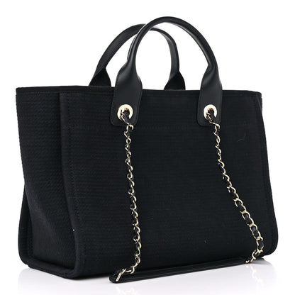 Chanel Mixed Fibers Small Deauville Tote Black 4 of 11