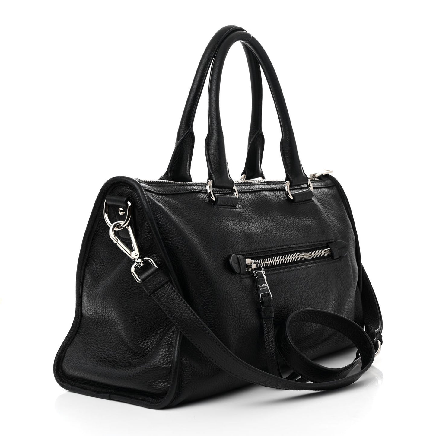 Vitello Phenix Shopping Satchel Black