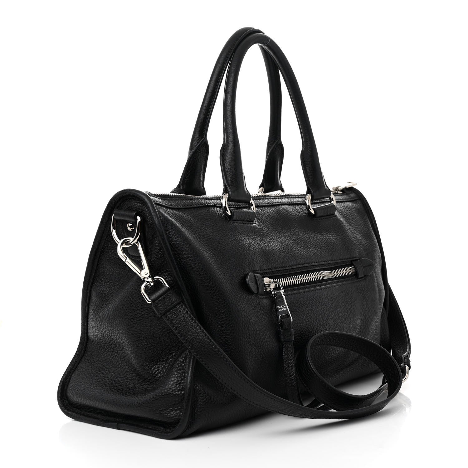 Prada Vitello Phenix Shopping Satchel Black 3 of 10