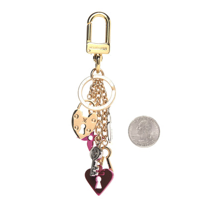Louis Vuitton Love Lock Heart Key Chain Holder Bag Charm 2 of 4