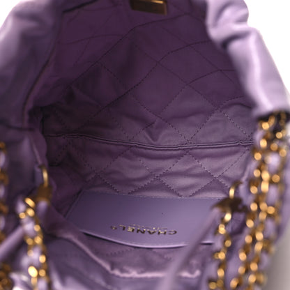 Chanel Shiny Calfskin Quilted Mini Chanel 22 Light Purple 5 of 11