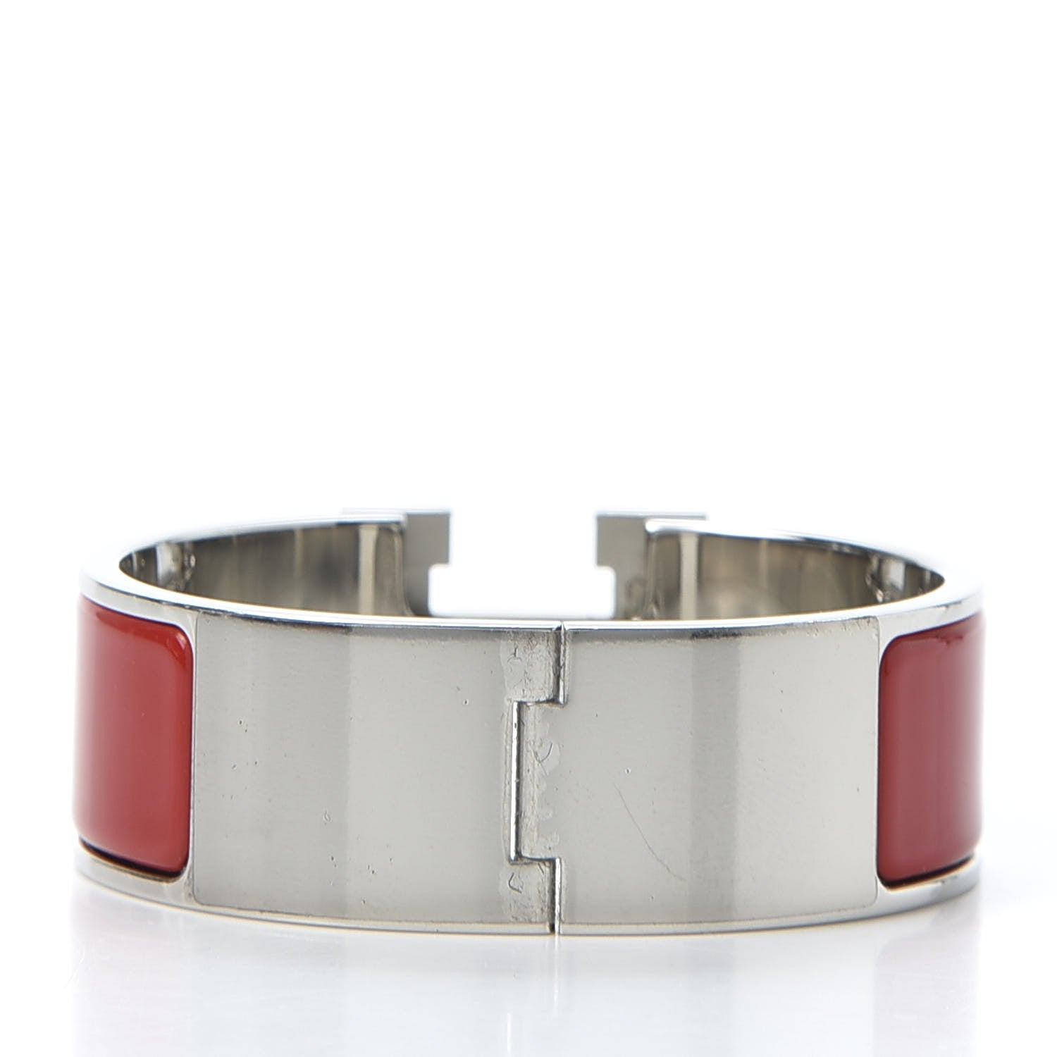 Hermes Enamel Wide Clic Clac H Bracelet PM Red 2 of 3