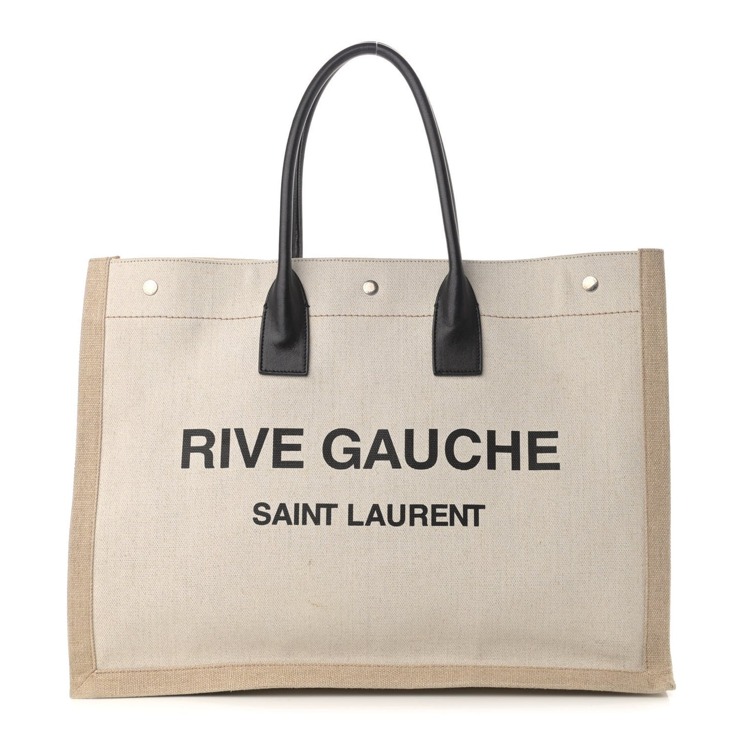 Linen Calfskin Rive Gauche Tote Optic White