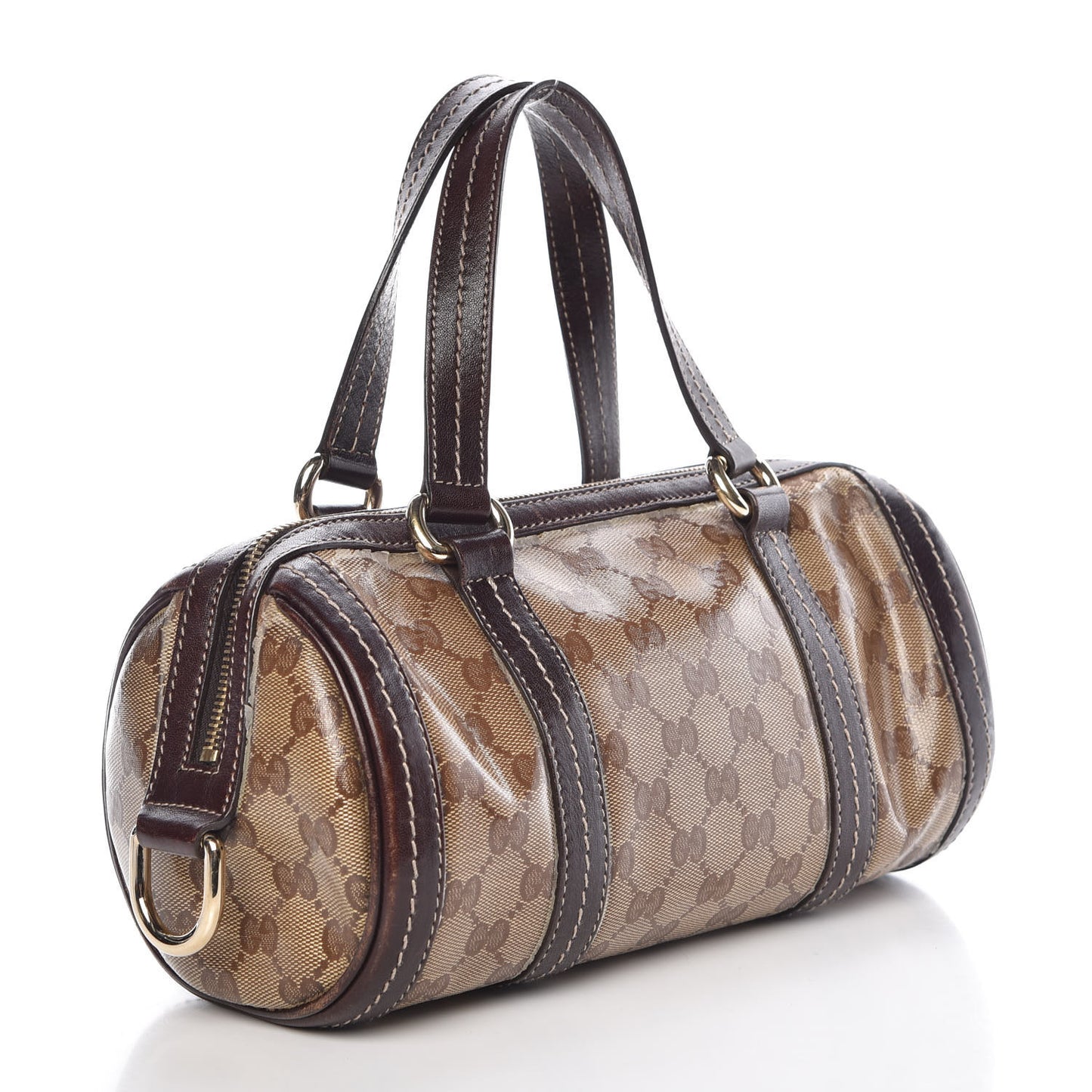 Crystal Monogram Duchessa Small Boston Bag Brown