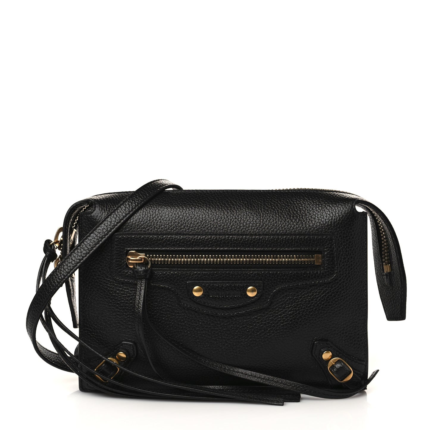 Grained Calfskin Neo Classic Gold Hardware Multipouch Black
