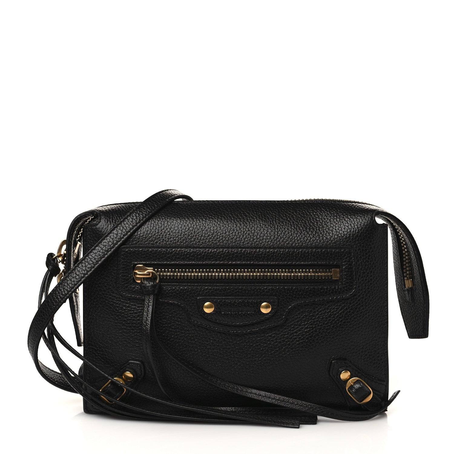 Balenciaga Grained Calfskin Neo Classic Gold Hardware Multipouch Black 1 of 6