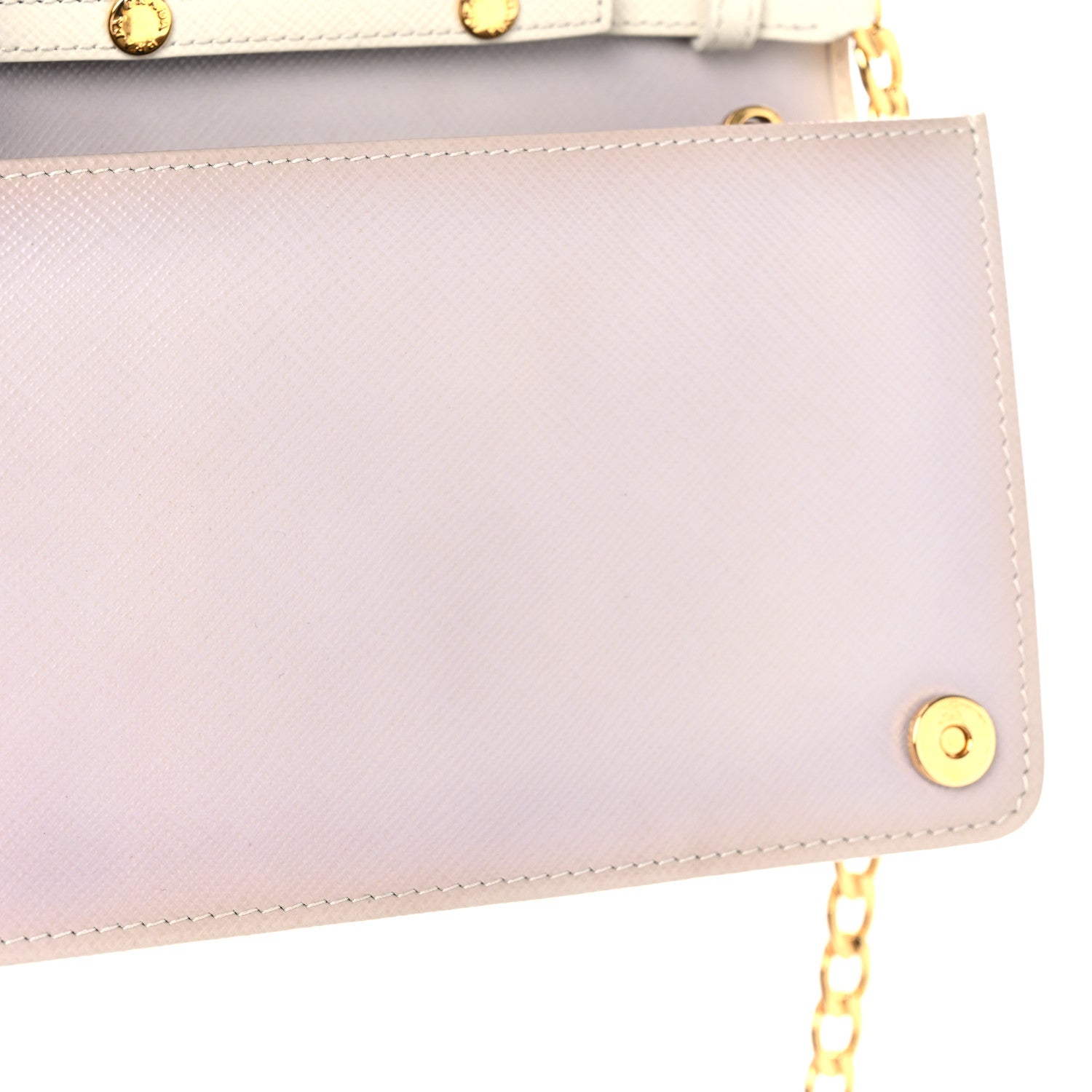Prada Saffiano Lux Chain Wallet White Multicolor 11 of 13