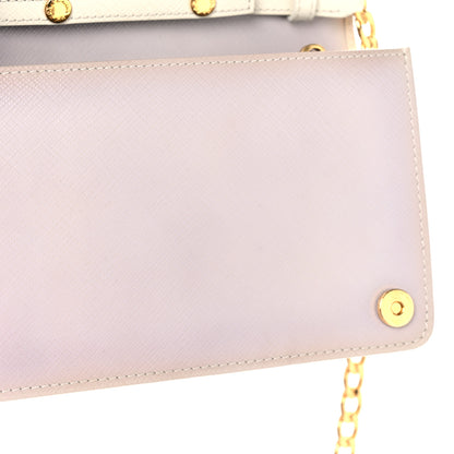 Prada Saffiano Lux Chain Wallet White Multicolor 11 of 13