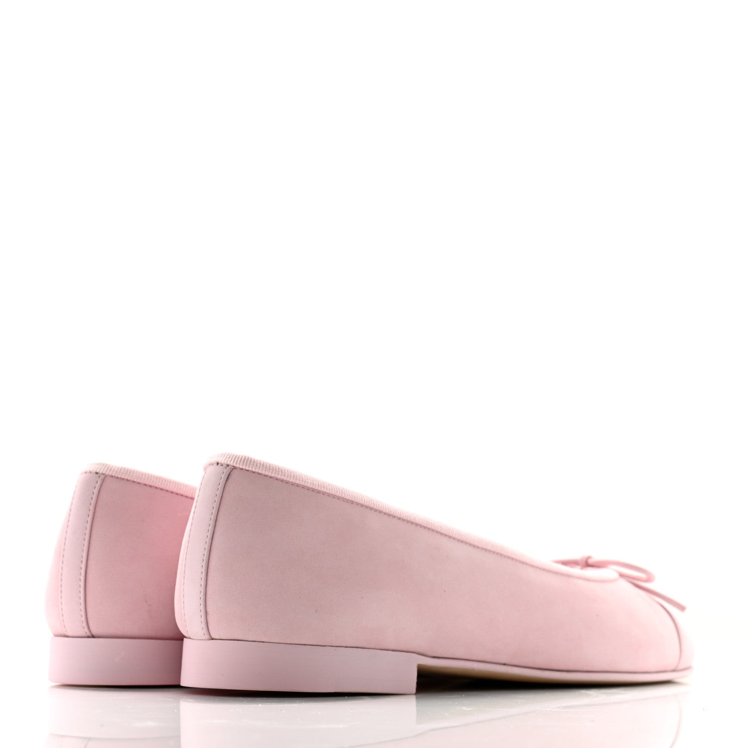 Chanel Suede Calfskin Cap Toe CC Ballerina Flats 38.5 Light Pink 4 of 9