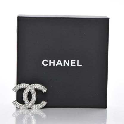 Chanel Baguette Crystal CC Brooch Silver 5 of 5