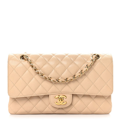 Chanel Caviar Quilted Medium Double Flap Beige 1 of 10