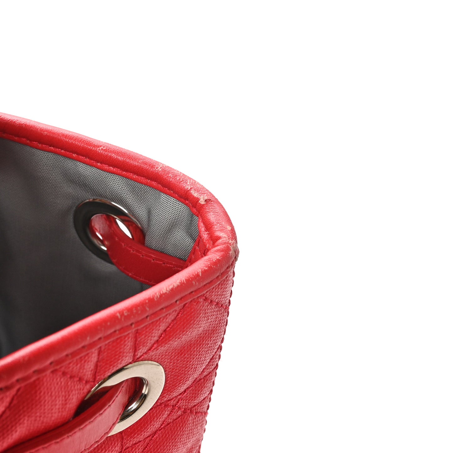 Coated Canvas Cannage Medium Panarea Tote Red