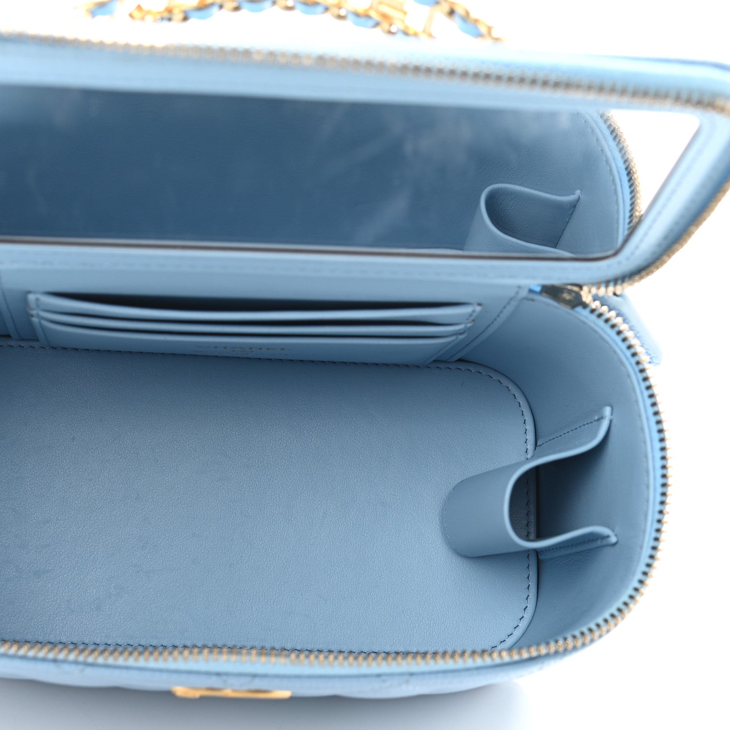 Chanel Shiny Caviar Quilted Pick Me Up Vanity Case Light Blue 5 of 12