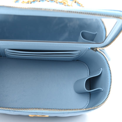 Chanel Shiny Caviar Quilted Pick Me Up Vanity Case Light Blue 5 of 12