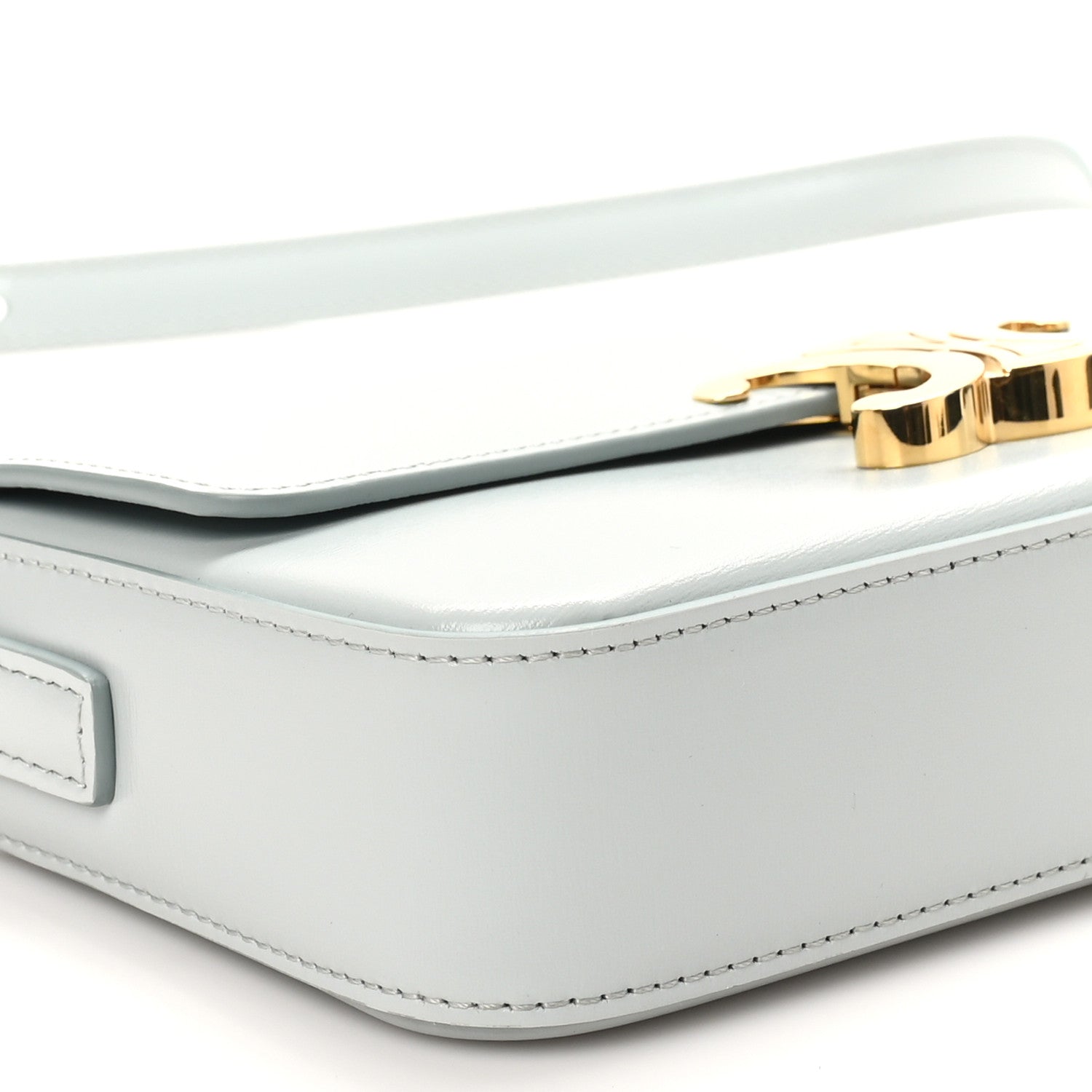 Celine Shiny Calfskin Triomphe Shoulder Bag Soft Blue 8 of 10