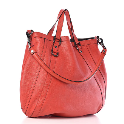 Gucci Pebbled Calfskin Medium Abbey Convertible Tote Red 2 of 9
