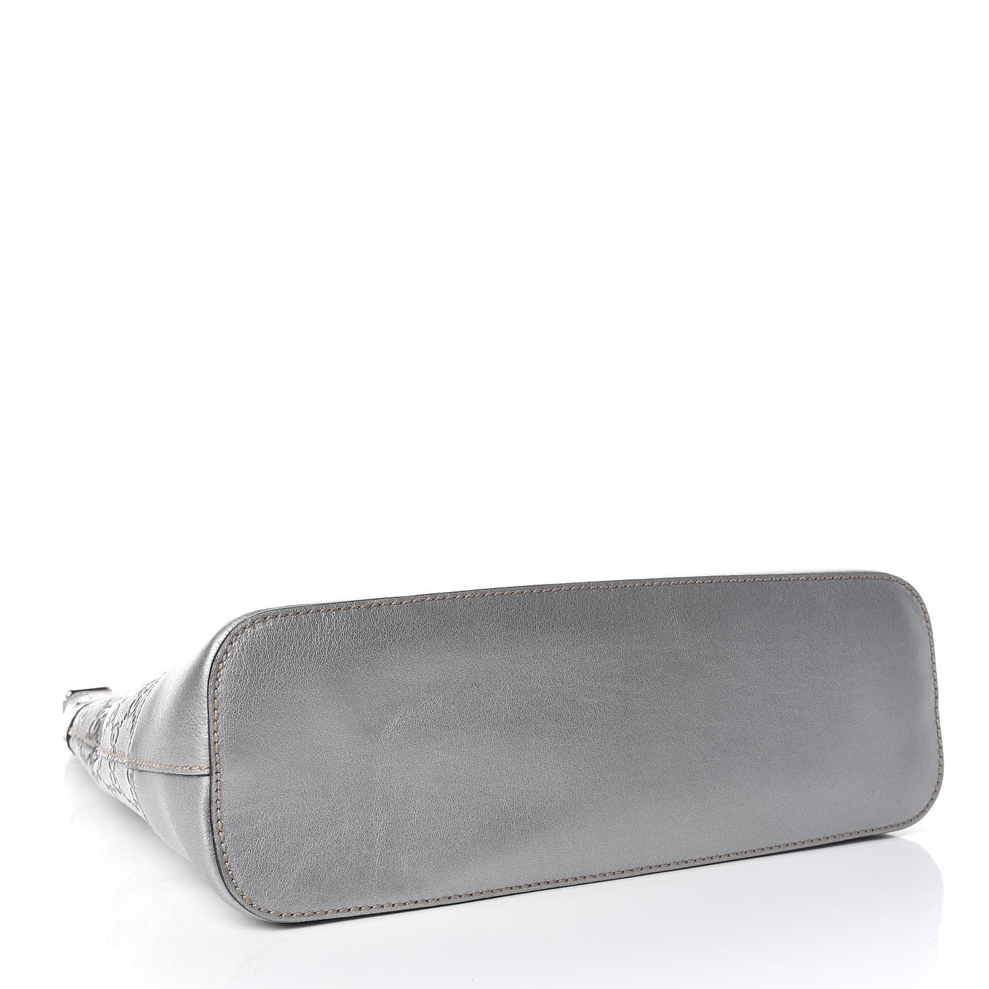 Metallic Guccissima Small Shoulder Bag Silver