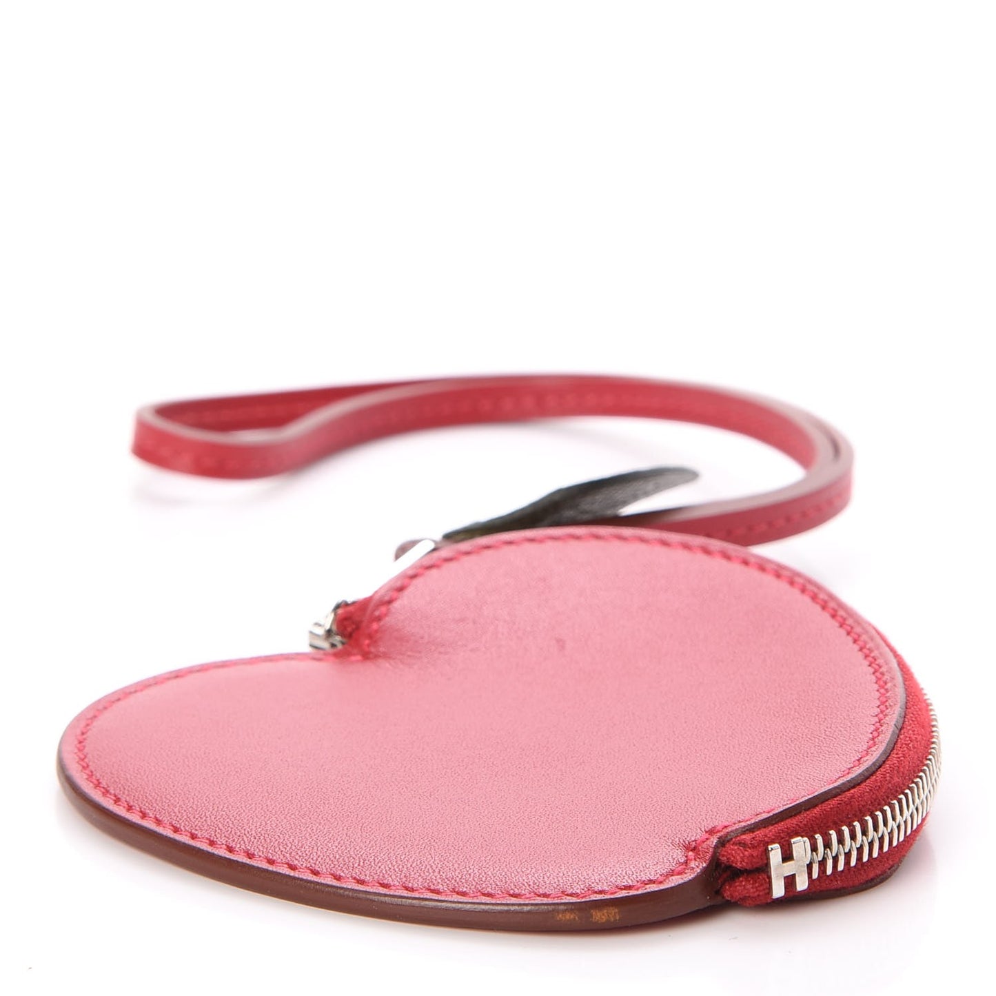 Tadelakt Tutti Frutti Pomme Coin Purse Wristlet Rouge Vif