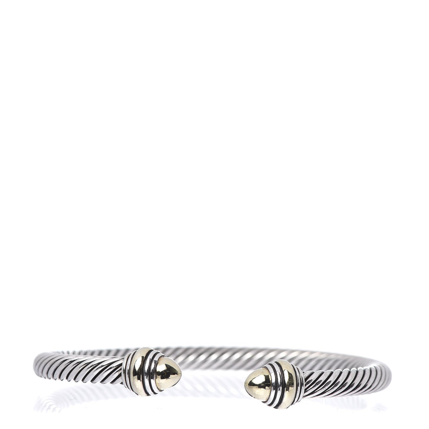 Sterling Silver 14K Yellow Gold 5mm Cable Classics Dome Bracelet