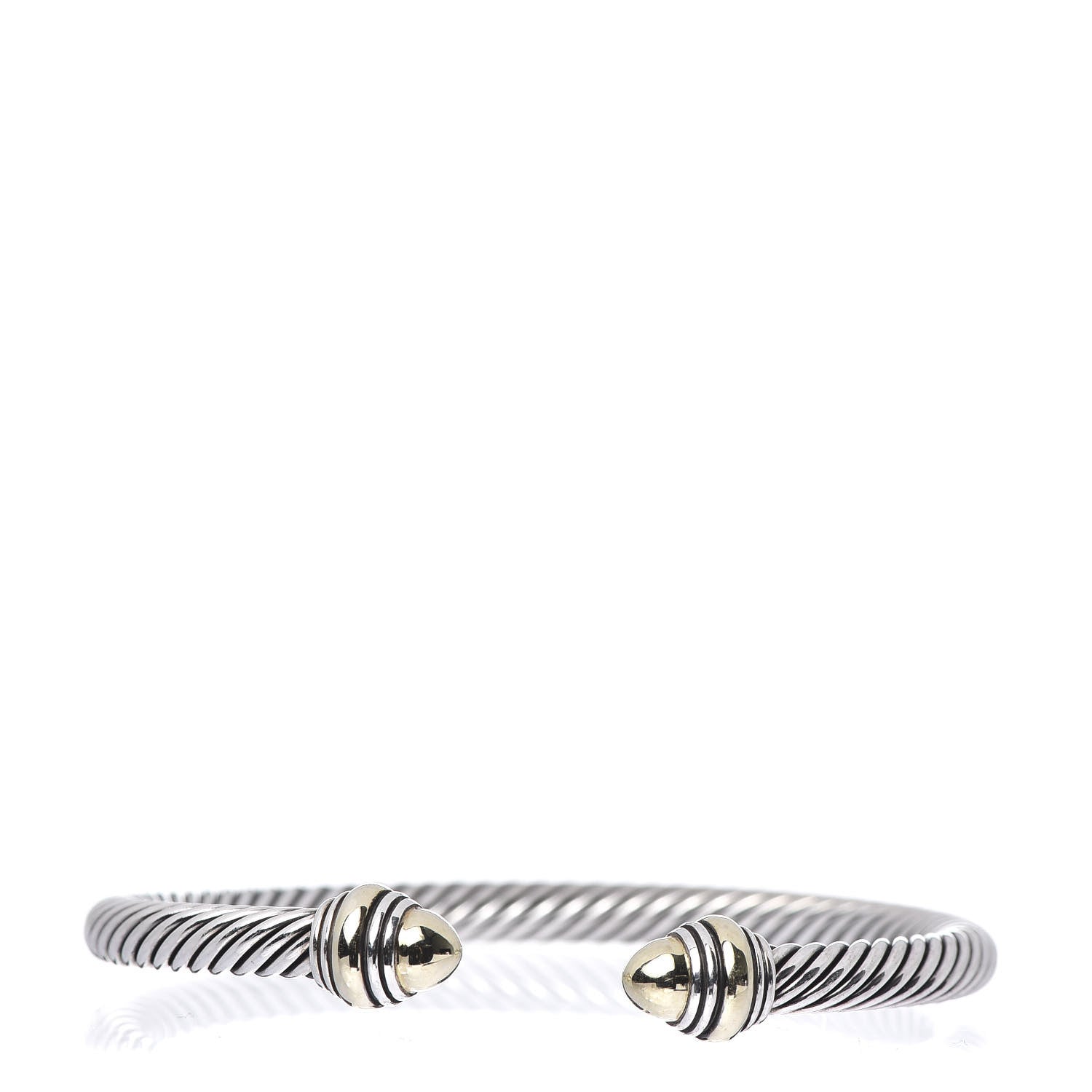 David Yurman Sterling Silver 14K Yellow Gold 5mm Cable Classics Dome Bracelet 1 of 5