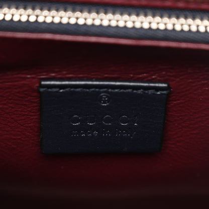 Gucci Smooth Calfskin Small Zumi Top Handle Bag Blue Romantic Cerise Butter 7 of 11