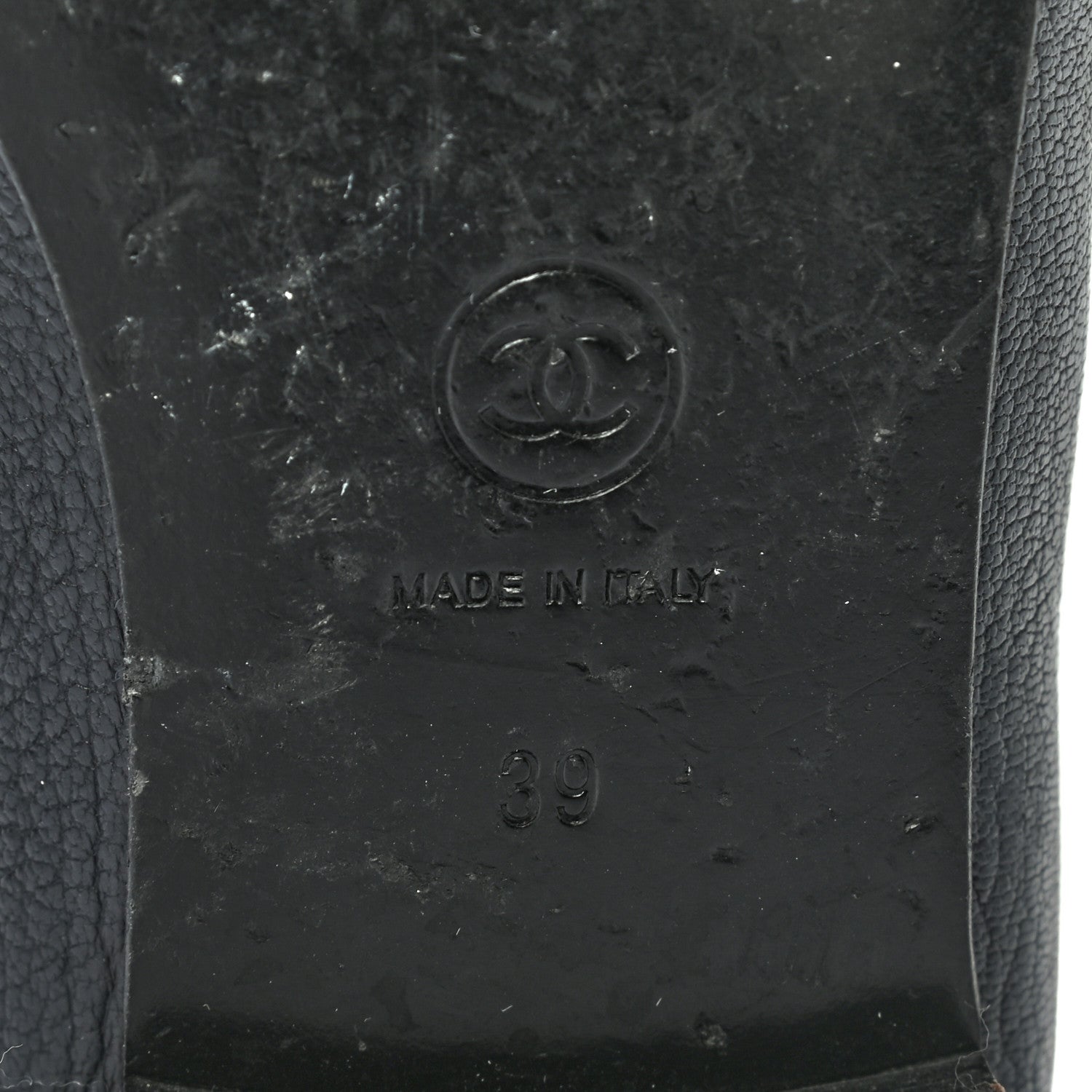 Chanel Goatskin Patent CC Cap Toe Ballerina Flats 39 Black 6 of 15