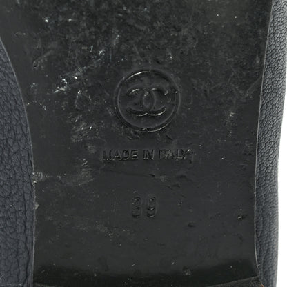 Chanel Goatskin Patent CC Cap Toe Ballerina Flats 39 Black 6 of 15