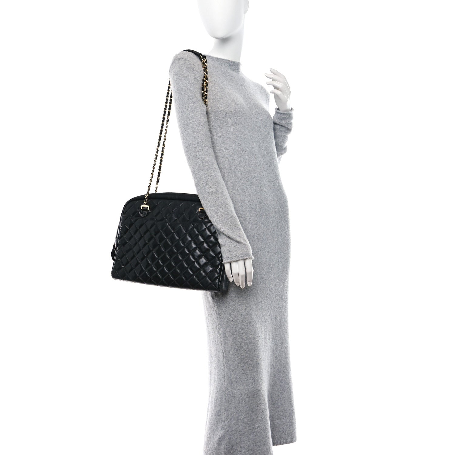 Chanel Lambskin Quilted Large Camera Case Black 2 of 16