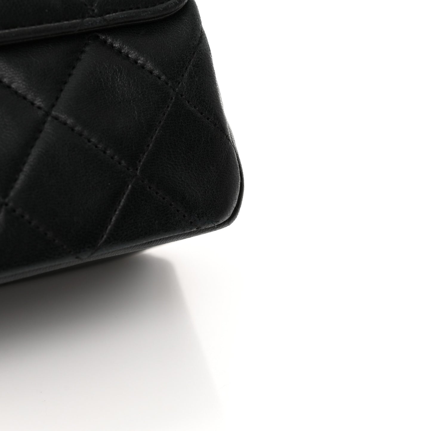 Lambskin Quilted Medium Double Flap Black
