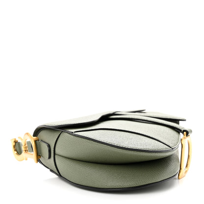 Christian Dior Grained Calfskin Saddle Bag With Strap Sage Green 4 of 11