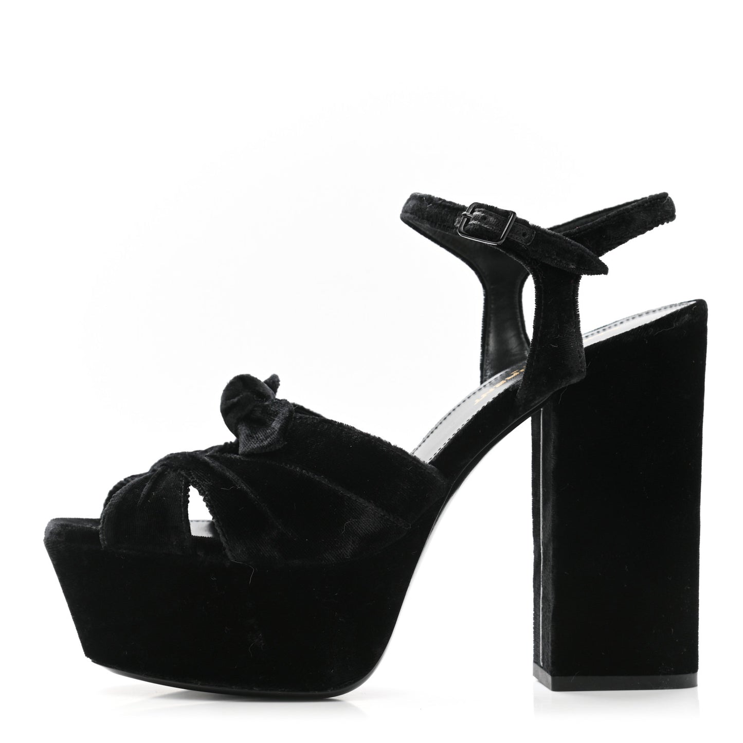 Crushed Velvet Farrah Platform Sandals 36.5 Black