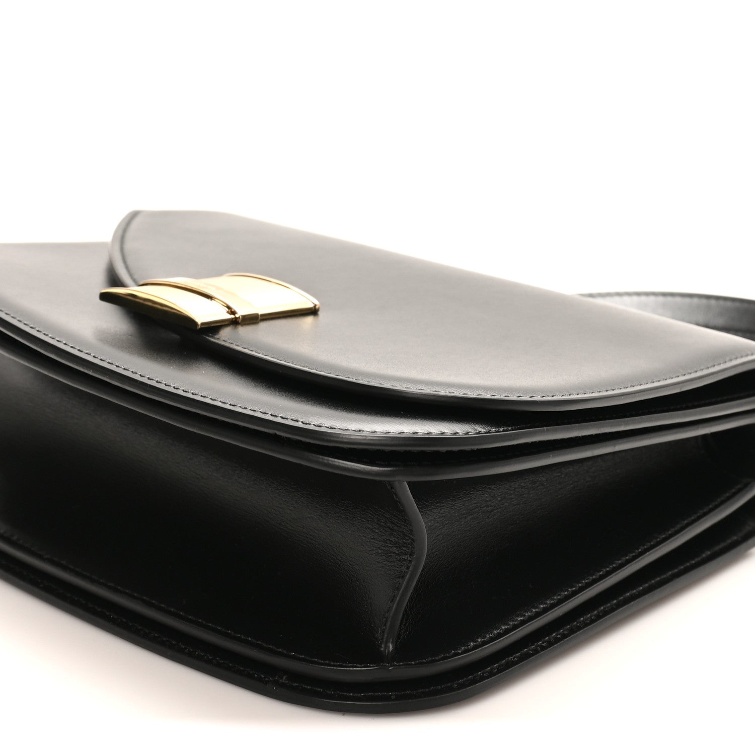 Salvatore Ferragamo Dappled Calfskin Small Fiamma Crossbody Bag  Black 9 of 11