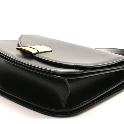 Salvatore Ferragamo Dappled Calfskin Small Fiamma Crossbody Bag  Black 9 of 11