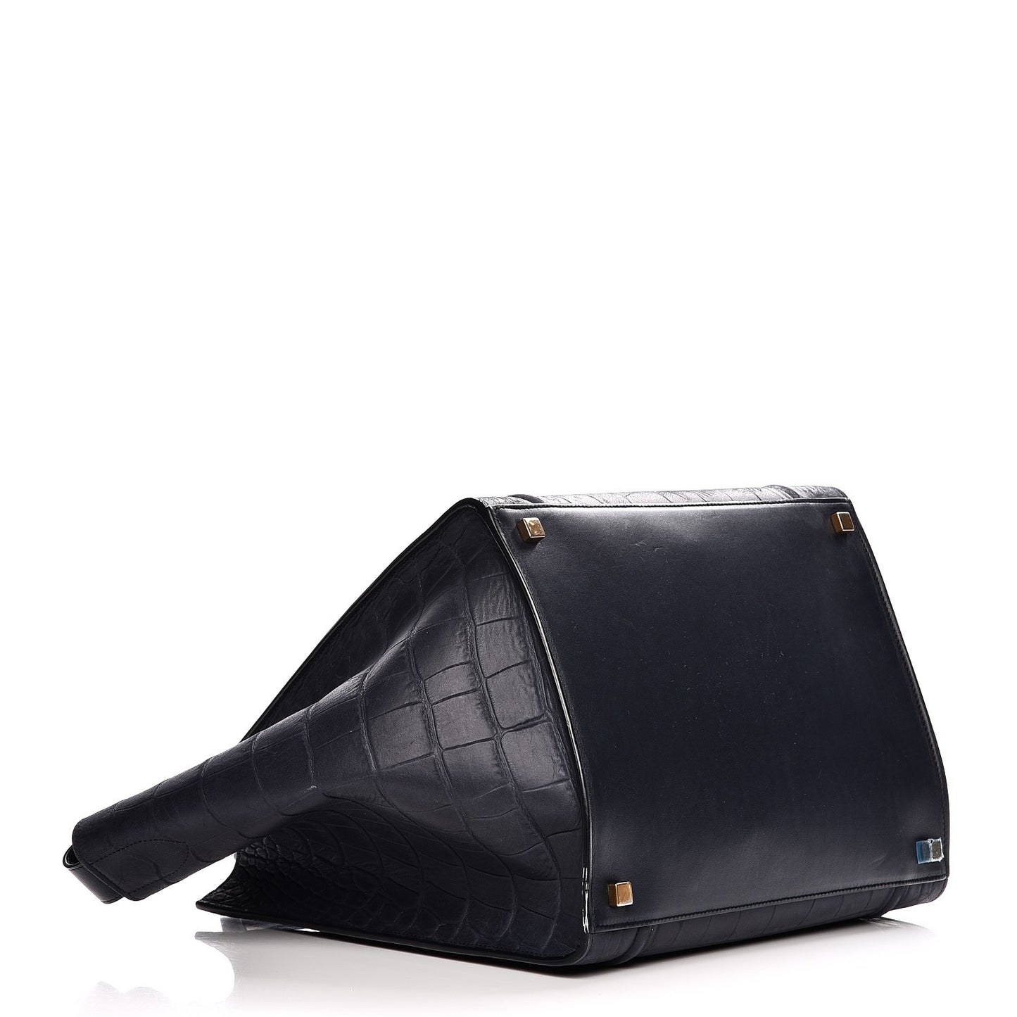 Crocodile Embossed Nubuck Medium Phantom Luggage Navy Blue