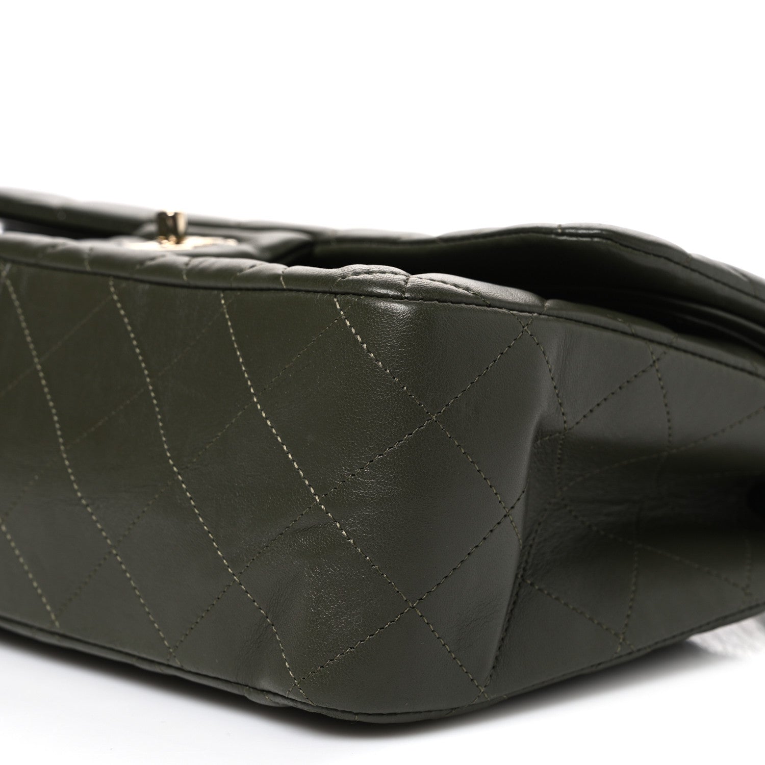 Chanel Lambskin Quilted Jumbo Double Flap Green 10 of 10