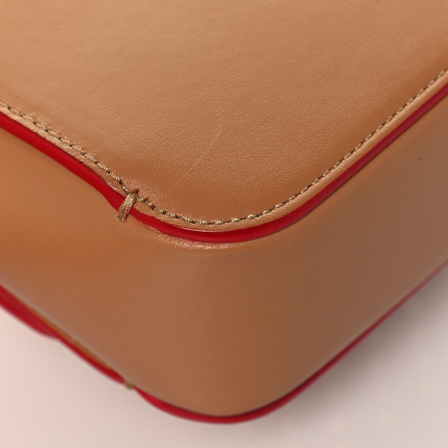 Calfskin Spikes Baby Sweet Charity Shoulder Bag Biscuit