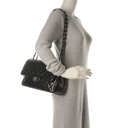 Chanel Lambskin Quilted Jumbo Double Flap Black 2 of 8