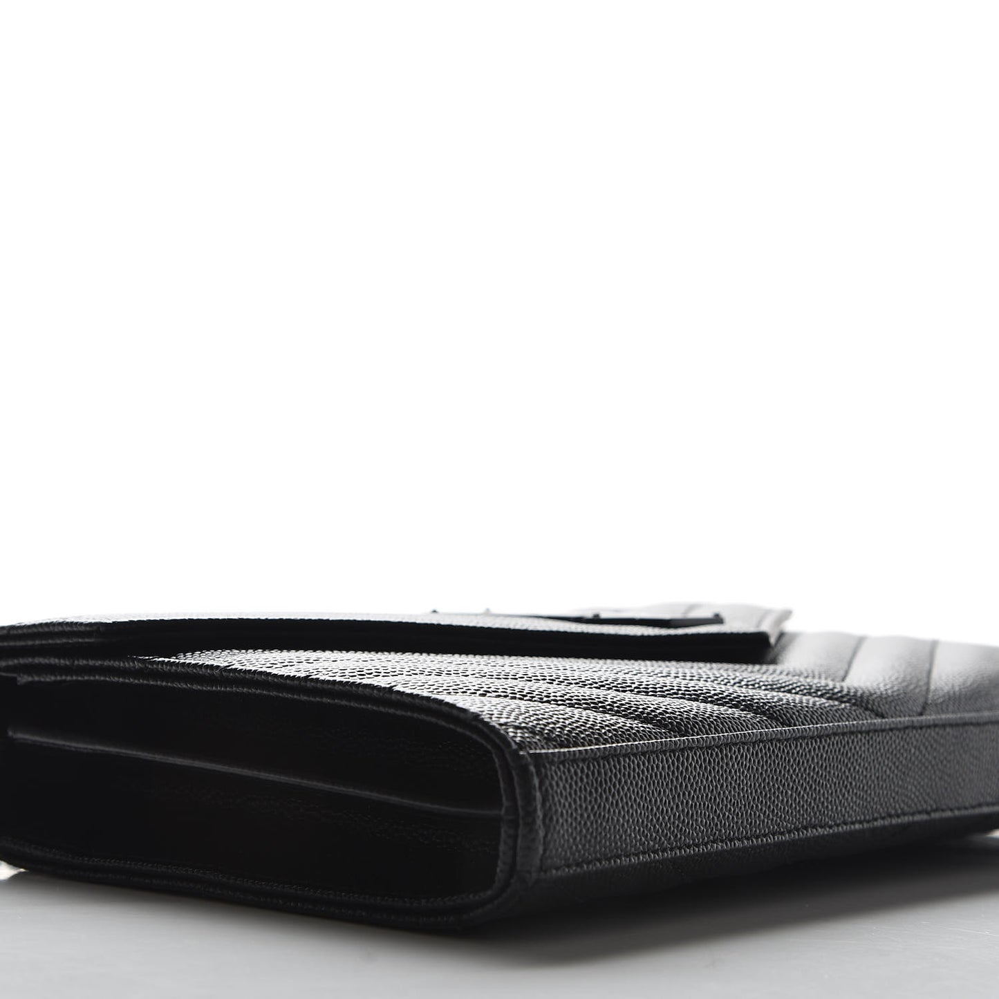 Grain De Poudre Matelasse Chevron Monogram Chain Wallet Black
