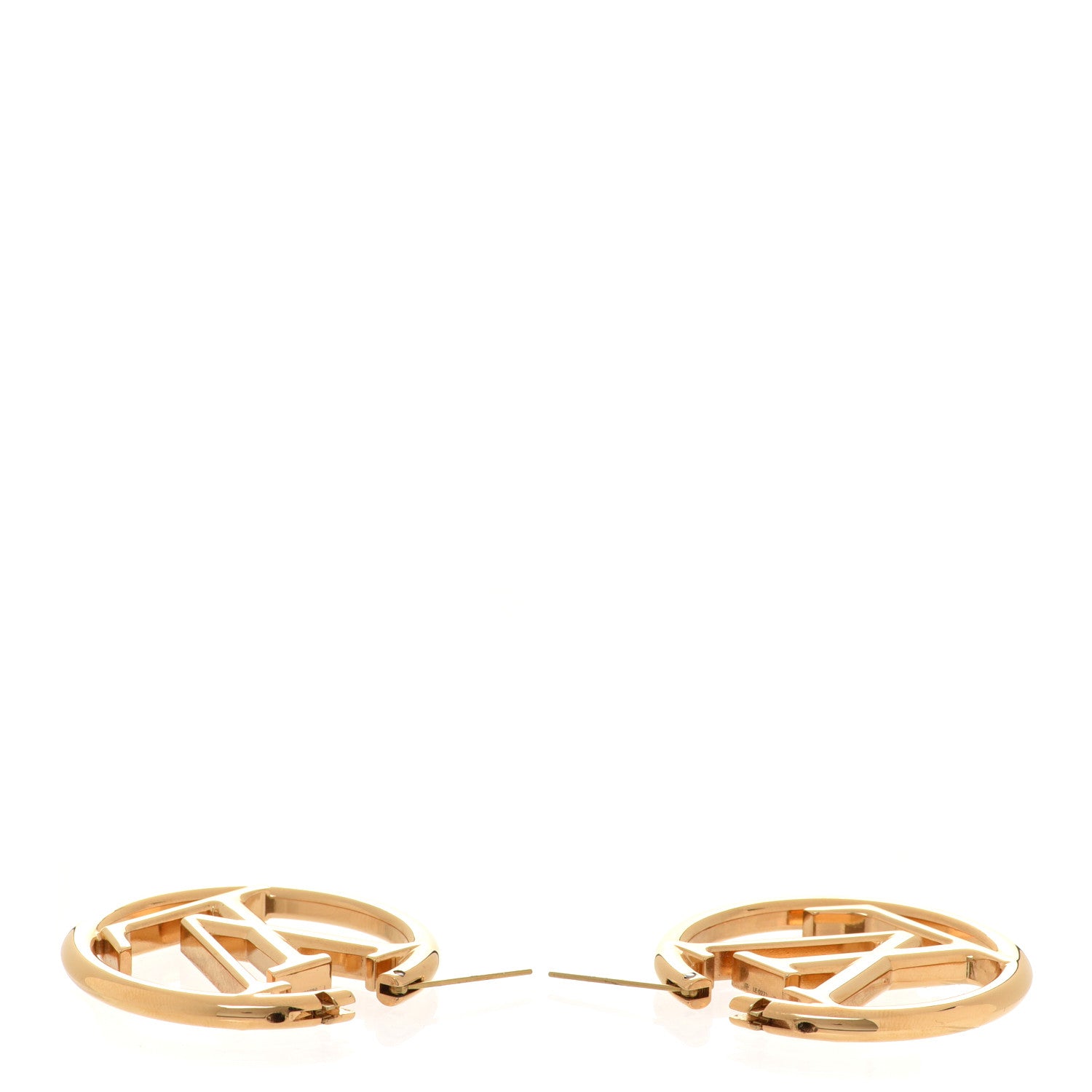 Louis Vuitton Metal Louise Hoop Earrings Gold 4 of 5