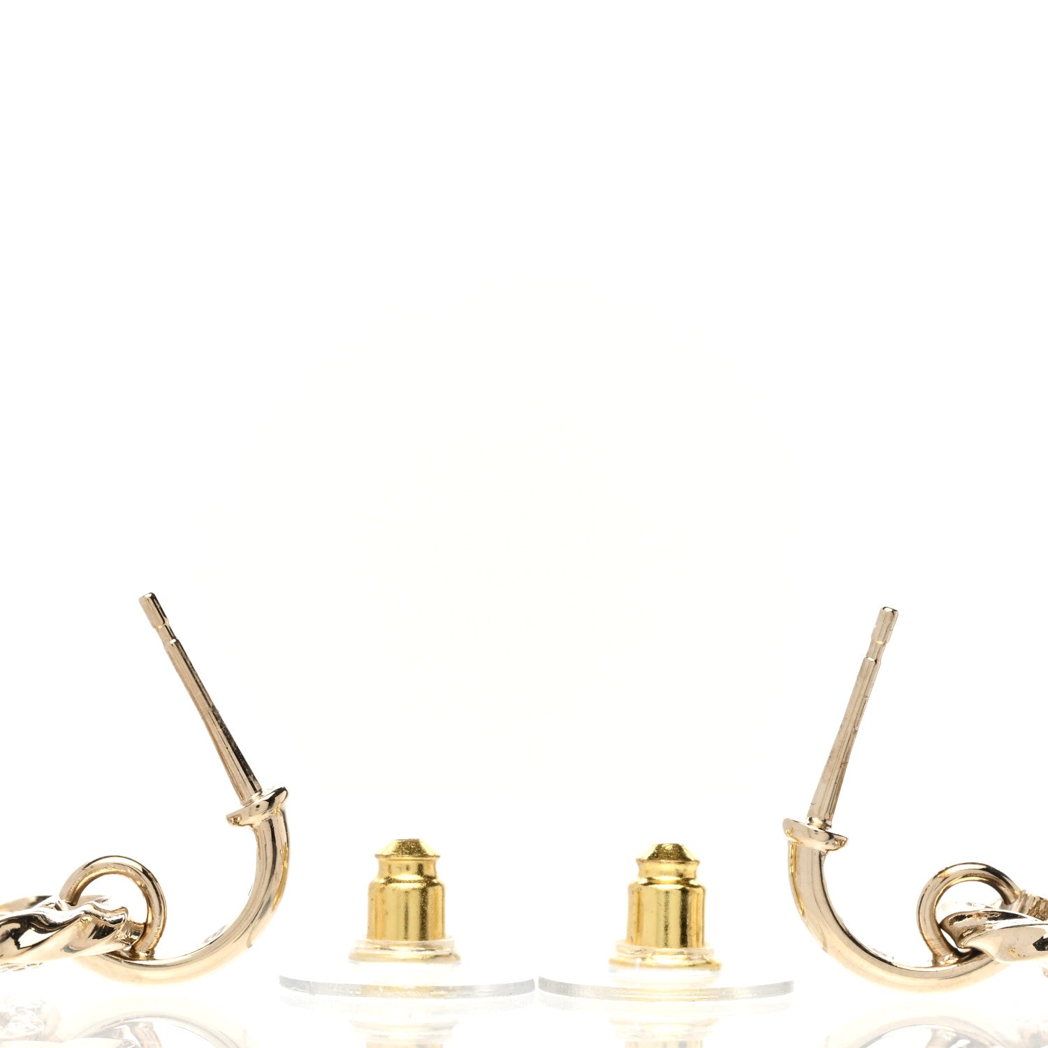 Chanel Twist Crystal CC Drop Earrings Gold 4 of 5