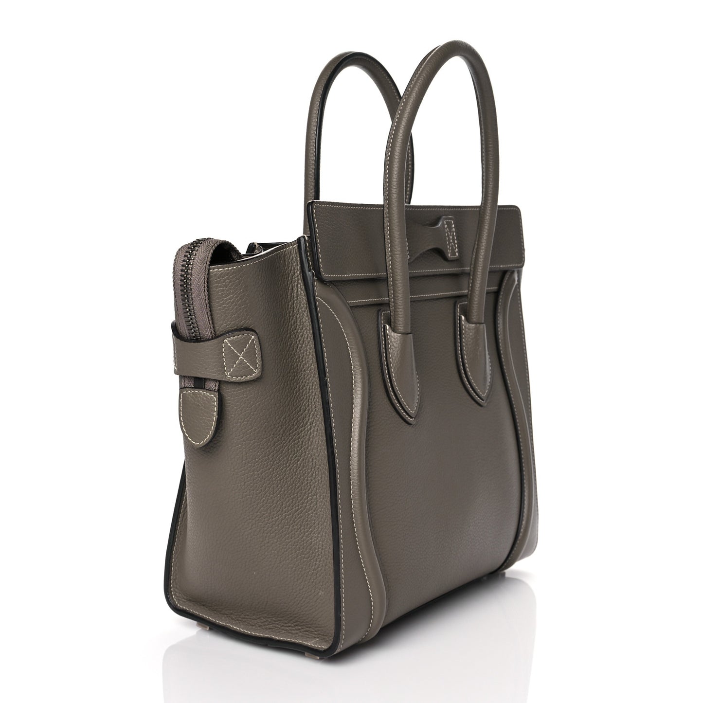 Drummed Calfskin Micro Luggage Souris