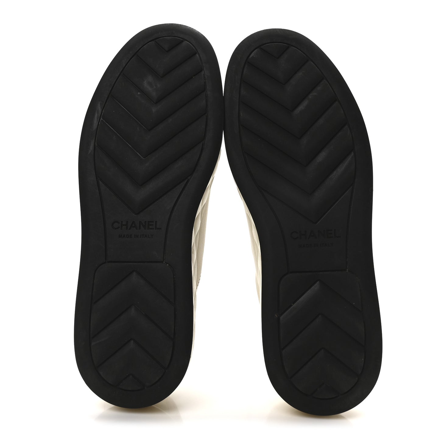 Lambskin Cap Toe CC Sneakers 39.5 White Black