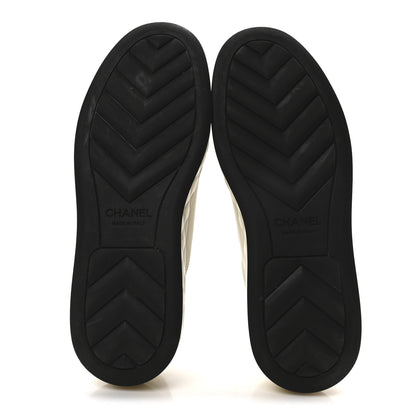 Chanel Lambskin Cap Toe CC Sneakers 39.5 White Black 6 of 9