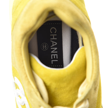 Chanel Suede Calfskin CC Sneakers 37 Yellow 7 of 12