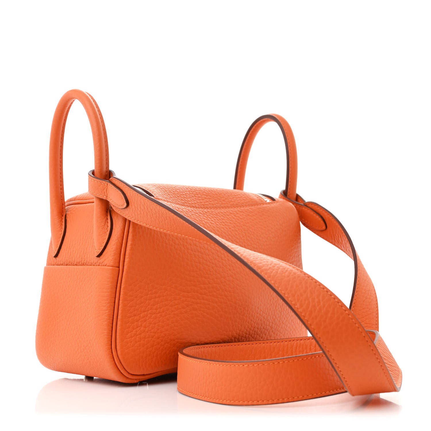 Hermes Taurillon Clemence Mini Lindy 20 Feu 3 of 10