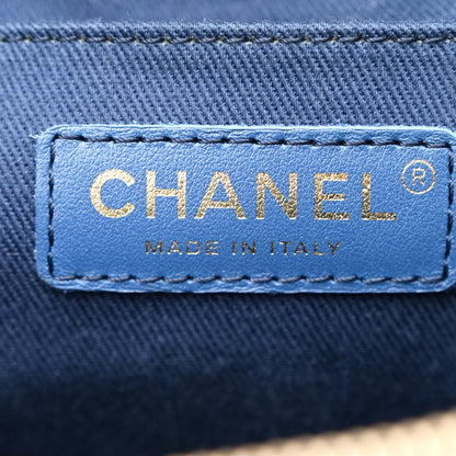 Chanel Denim Quilted Denim Trip Vanity Cosmetic Case Blue 6 of 10