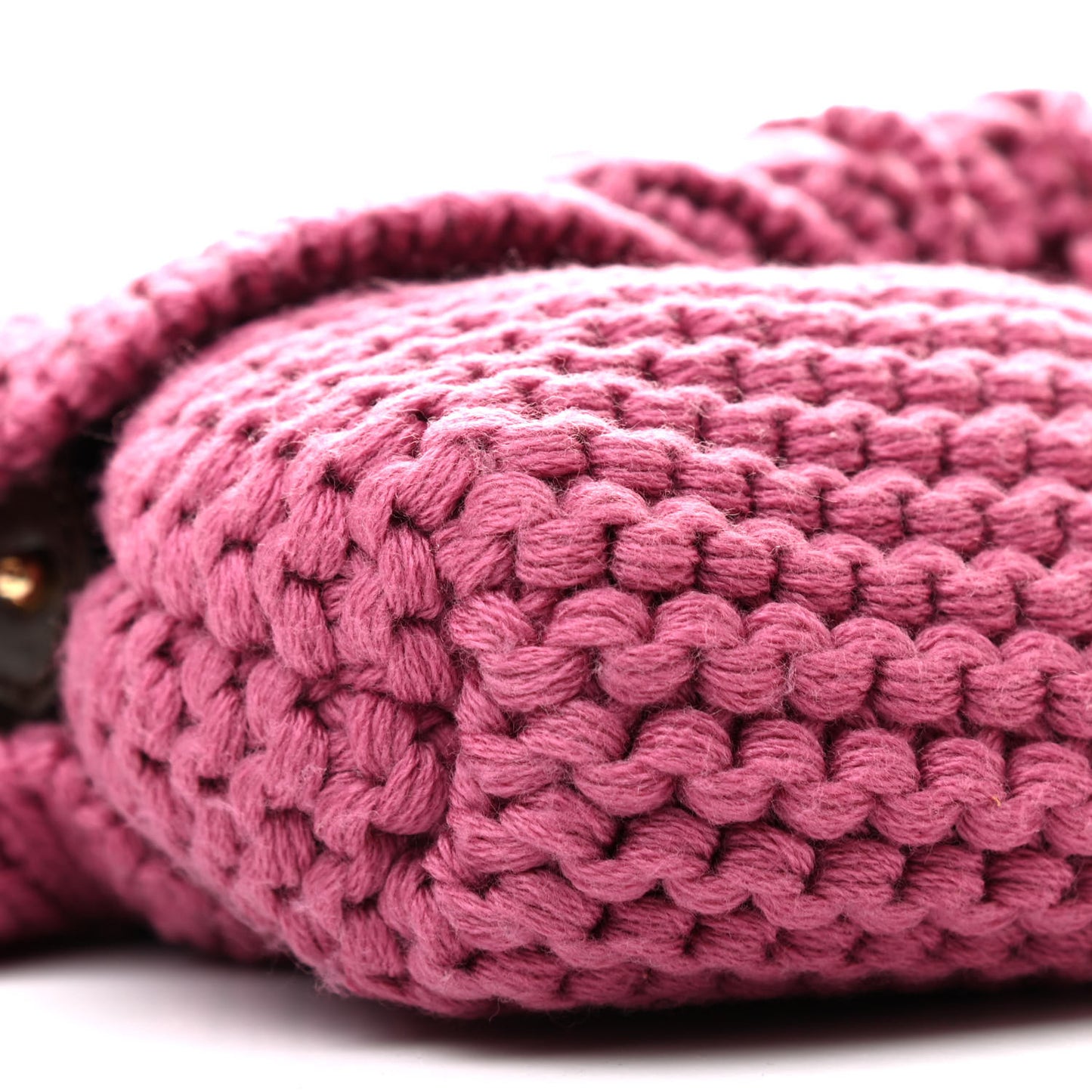 Wool Knit Small Chef Shoulder Bag Pink