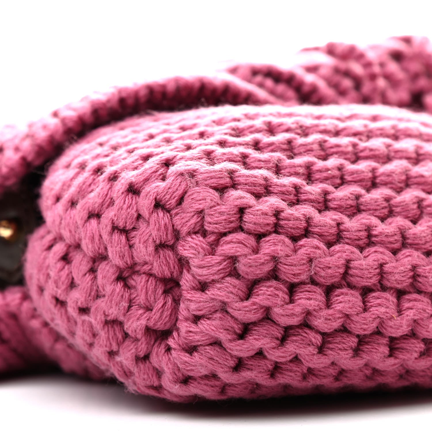 Fendi Wool Knit Small Chef Shoulder Bag Pink 8 of 10
