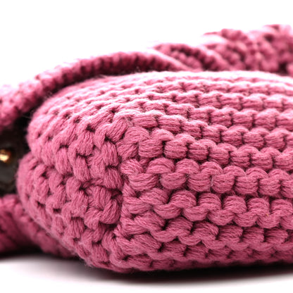 Fendi Wool Knit Small Chef Shoulder Bag Pink 8 of 10