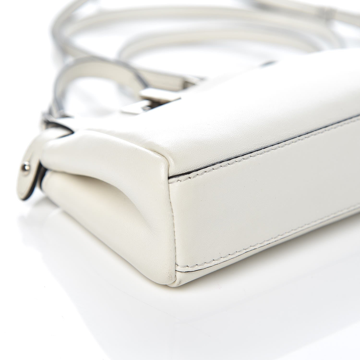 Fendi Shiny Nappa Micro Peekaboo Iconic Satchel White 10 of 11